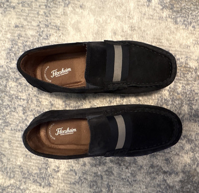 Florsheim Jasper Strap Jr Boys Navy Suede Slip-On Loafer US 7 M EU 40