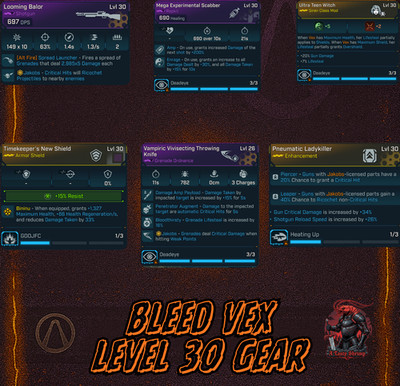 Borderlands 4 Vex Meta Builds Essentials LVL 30 & 50 PC Xbox PS5