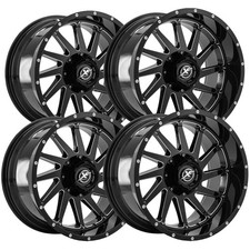 Set Of 4 Xf Off-road Xf-216 20x10 5x55x5.5 -24mm Blackmilled Wheels Rims