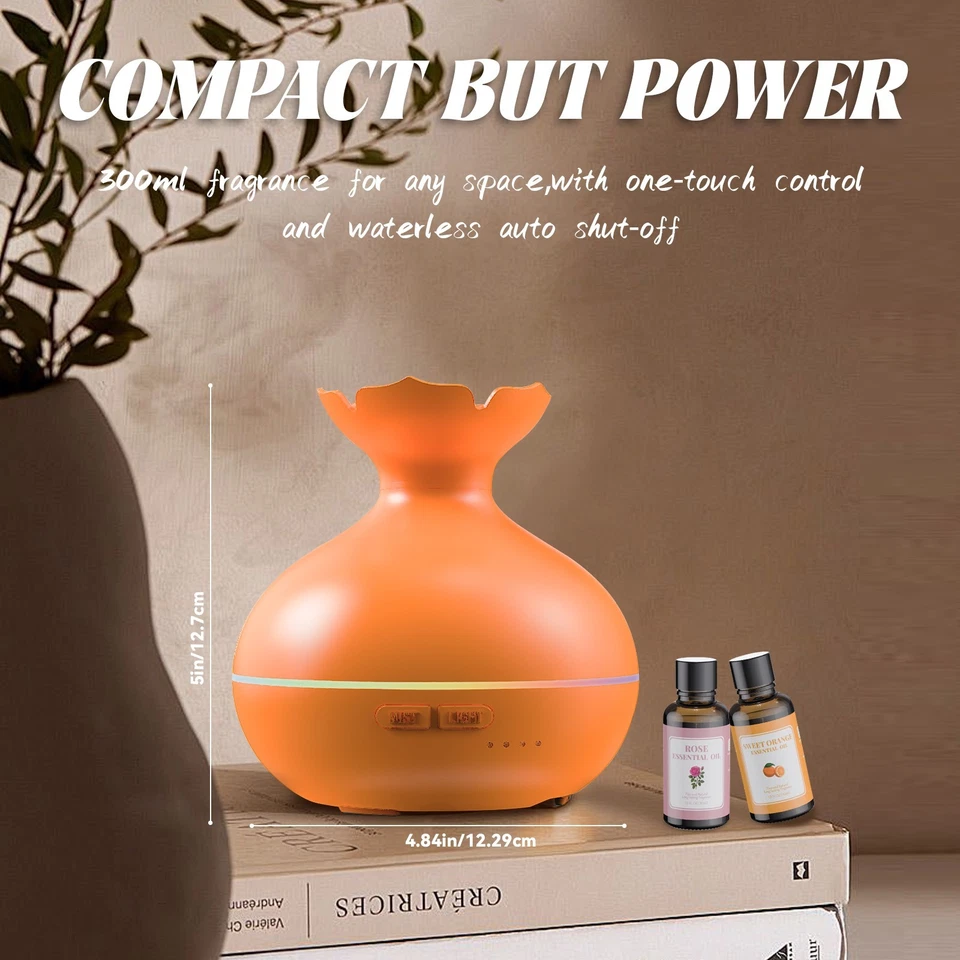 300mlorange15 LED Colors Ultrasonic Aromatherapy Mist Diffusers Quiet Humidifier - Image 3 of 4
