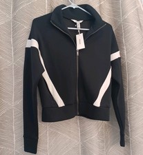 SPANX Women's AirEssentials Super Soft Track Jacket CD4 Very Black Size XS NWT