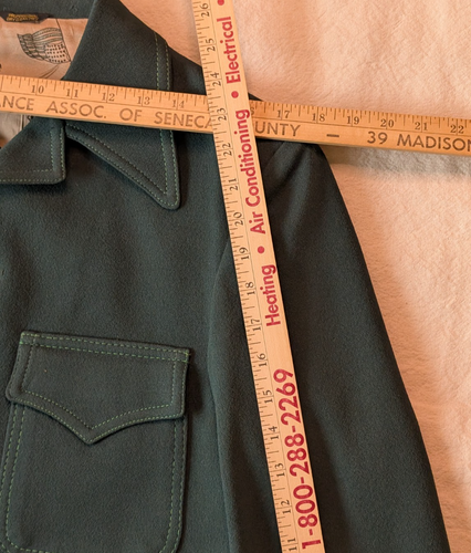 Puritan Vintage 60s 70s Men's Green Poly-Twill Leisure Americana Disco Suit SM - Picture 9 of 16