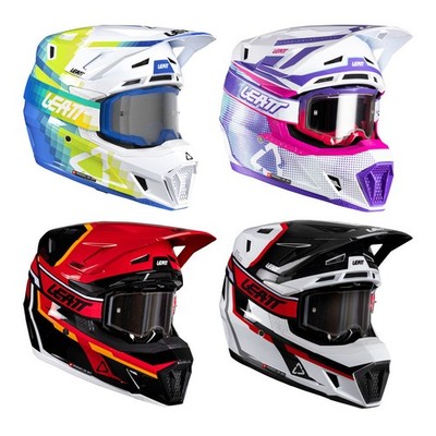 Leatt Motocross Helm mit Brille Moto Kit 7.5 Crosshelm Crossbrille MX Enduro