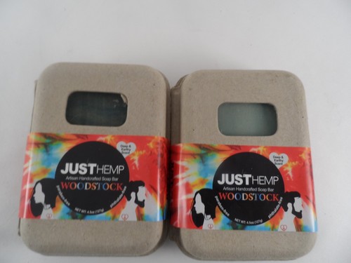 NEU 2 Boho JUSTHemp Luxus Bad Seife Bars 4,5 Unzen mit Woodstock Hanfölen vegan