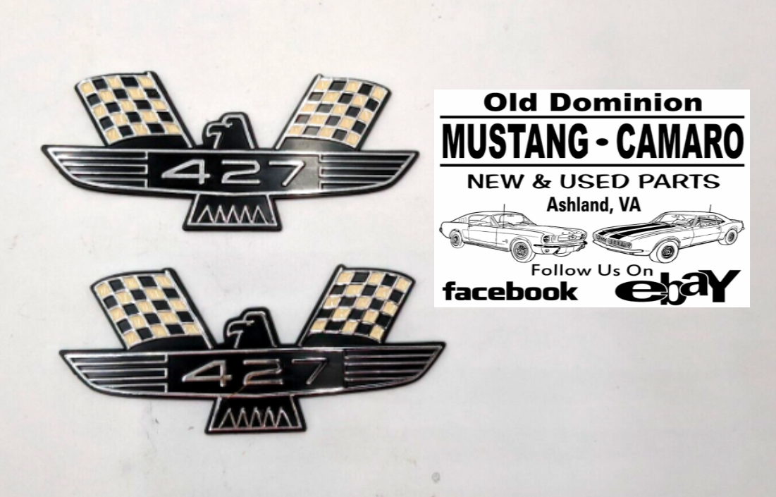 1963-1964 Galaxie 427 Front Fender Emblem- Black & Silver | eBay