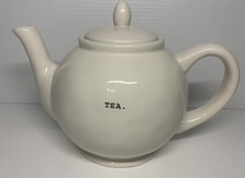 Rae Dunn White TEA Pot Artisan Collection Small Letters Teapot