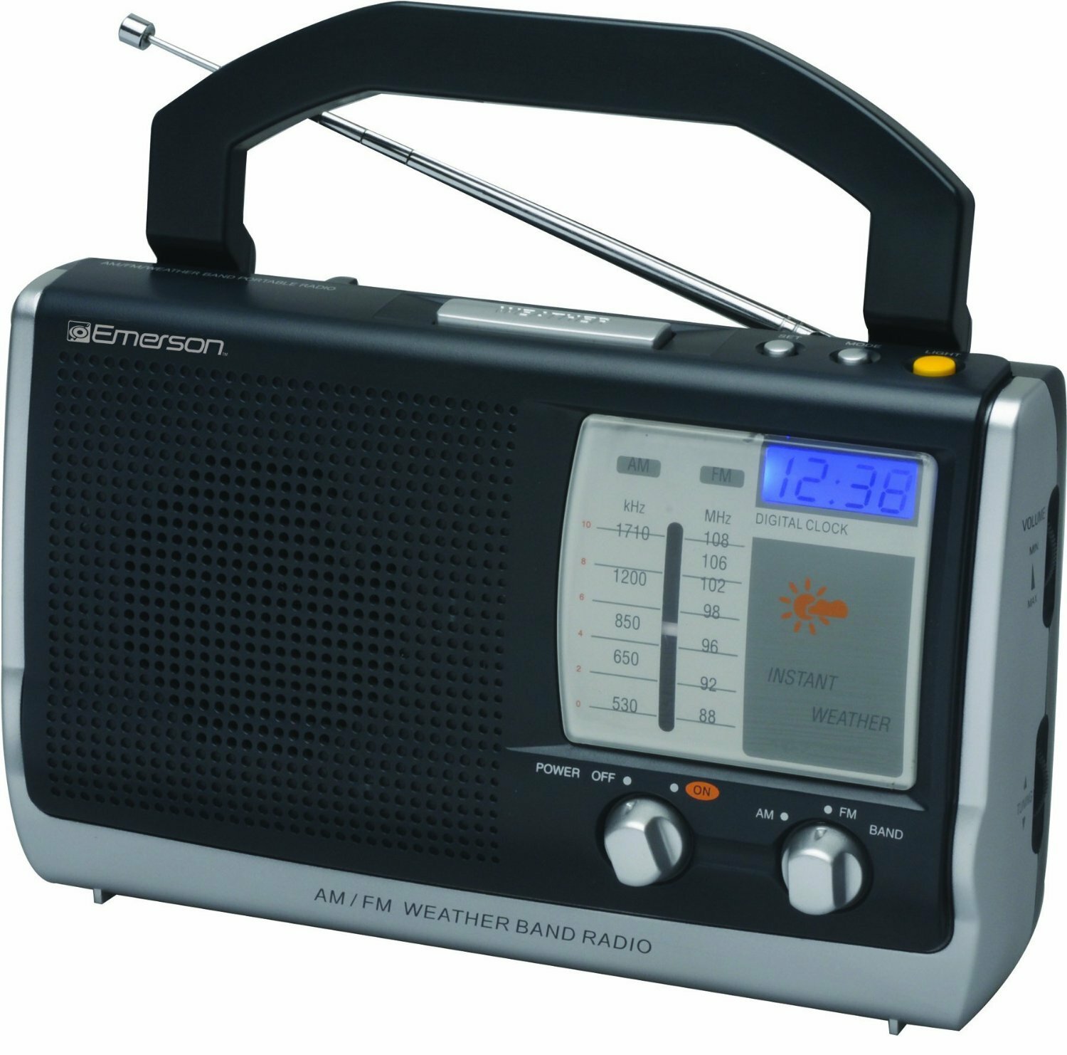 Emerson RP6251 AM/FM Portable Instant NOAA Weather Radio, Digital Clock