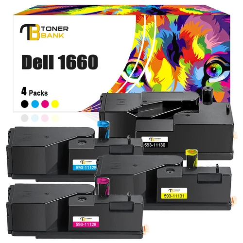 4x XXL TONER für DELL C1660W 4G9HP DWGCP V3W4C V53F6 PATRONE KARTUSCHE SET