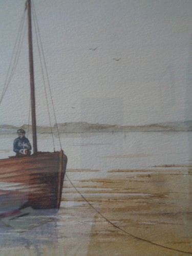 Signed Framed 'Watercolour Bamburgh Castle From Lindesfarne' By J J Holmes 1980 - Picture 7 of 15