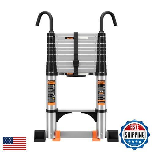 Telescoping Ladder,Aluminum Ladder with stabilizer bar,Lightweight Multi-Purp - Afbeelding 1 van 5