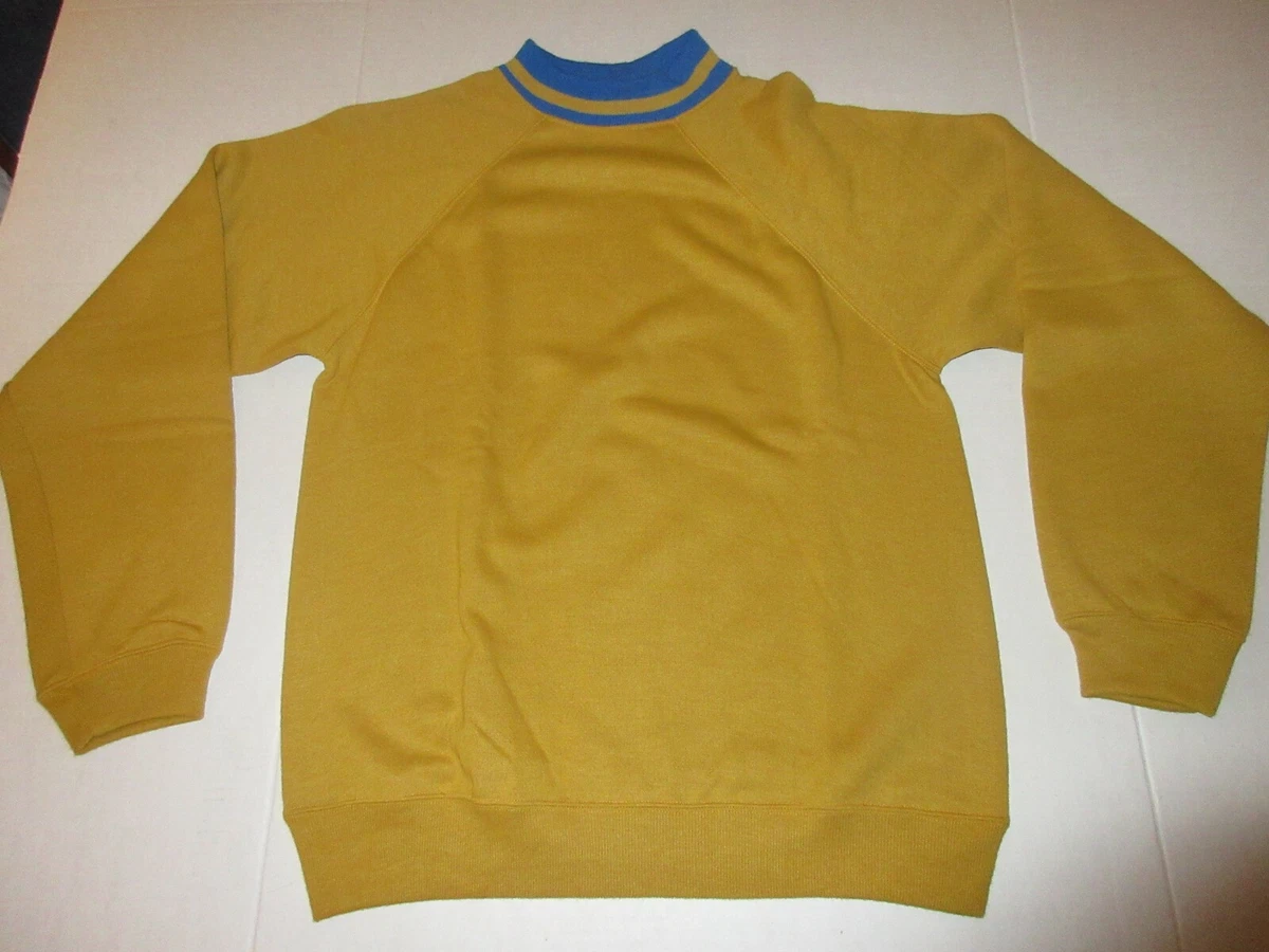 Vtg 70s 80s Fruit Of The Loom Gold Mens Marquette Color Sweatshirt