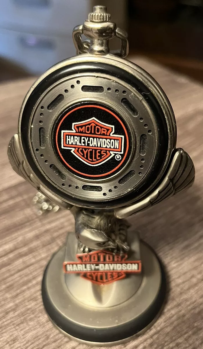 Harley davidson pocket watch with eagle stand clearance