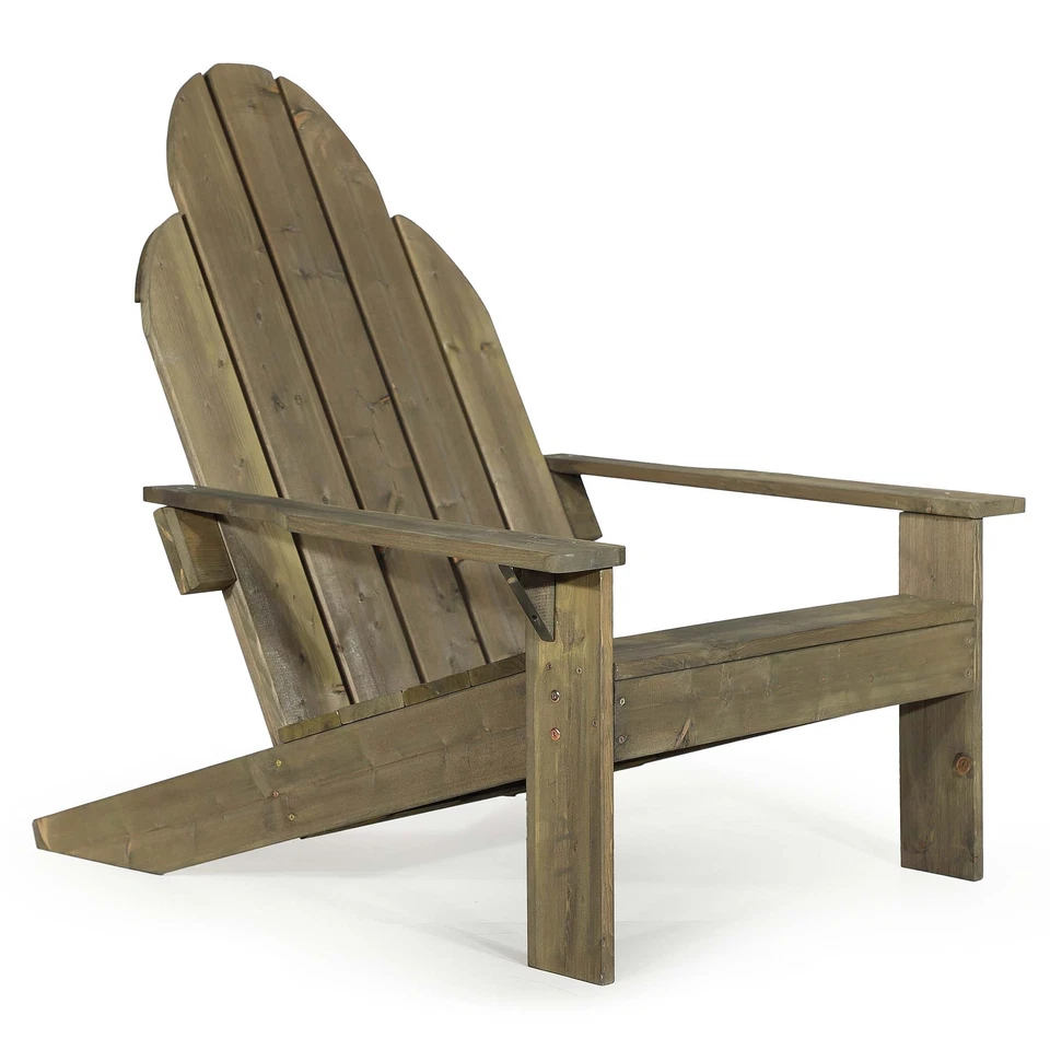 Wiltec Chaise Adirondack 89x72x92,5cm Pin Extérieur intérieur Fauteuil jardin - Photo 2/4