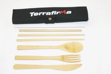 Terrafirma Bamboo Cutlery Set Camping Fishing Picnic Expedition Lunch Set TF1725