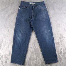 Vintage 90s Anchor Blue Mens Size 33x30 Loose Taper Jeans Denim Made In USA