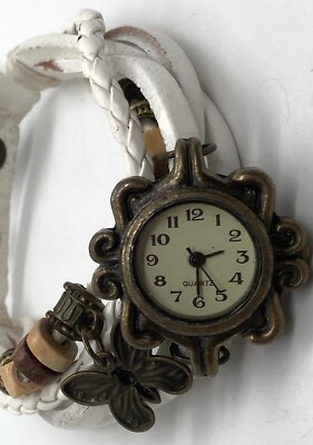 New Ladies Watch Boho Snap Close Fits 7 And 7.5  Wrists Butterfly Charm Beads