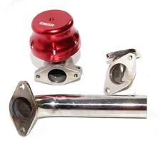 RED 35/38MM ADJ. Turbo External Wastegate+Dump Tube Pipe+Elbow Inlet Adapter