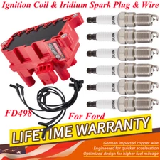 1 Ignition Coil with 6 Spark Plugs and Wire Set for Ford F-150 Mustang MPV Sable