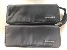 Case Logic Lot of 2 Cassette 15-Tape Carry Case Holder Storage Black Zip Closure