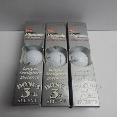3 Sleeves Of 3 Pinnacle Titanium Extreme Distance Golf Balls - Picture 4 of 5