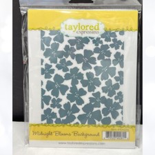 Taylored Expressions MIDNIGHT BLOOMS Background Flowers Rubber Stamp