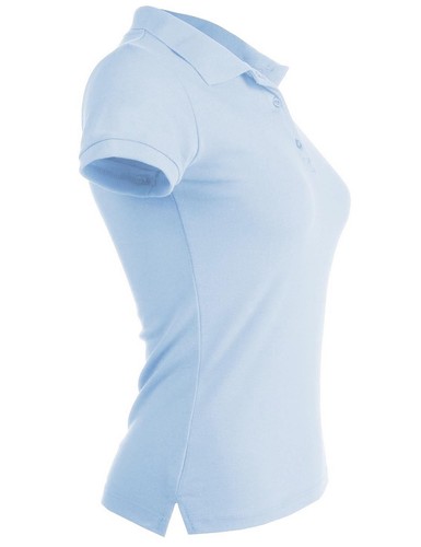 WOMENS POLO Shirts Premium Soft Short Sleeve Casual Uniform Extra Slim Tee - Picture 52 of 80