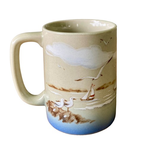 Taza de café Otagiri vintage faro gaviotas velero cala océano mar Japón taza - Imagen 3 de 9