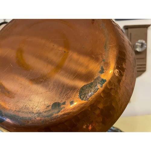 Vintage Hammered Copper 10” Skillet Pan - Large Copper Sauté Pan French Cooking - Picture 4 of 10