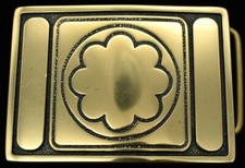 Solid Brass 1970s Hippie Flower Vintage Belt Buckle