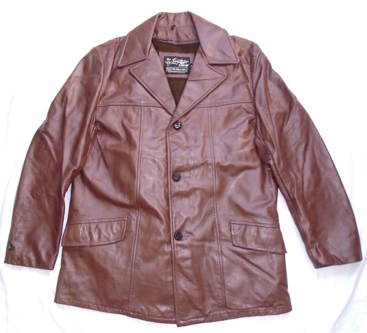 Vintage 70s The Leather Shop Sears Mens 40 Leather Jacket Coat | eBay