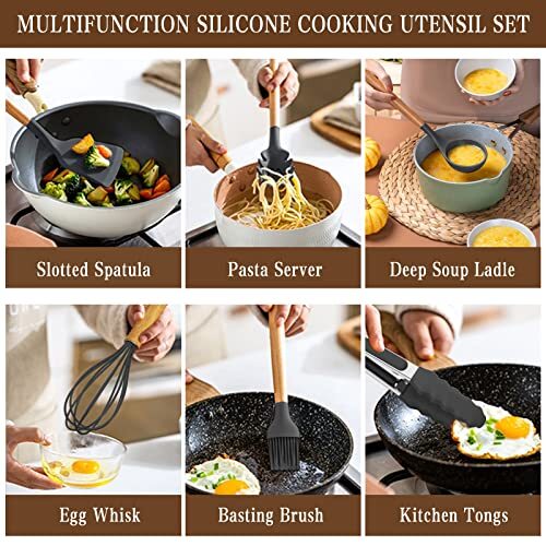 Umite Chef Kitchen Cooking Utensils Set, 33 pcs Non-Stick Assorted Colors - Picture 24 of 62