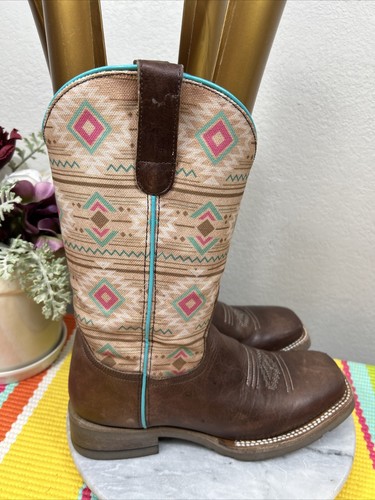 Roper Southwest II Cuero Marrón Puntera Cuadrada Occidental Botas Unisex Dama 9 Hombres 7.5 - Imagen 5 de 12