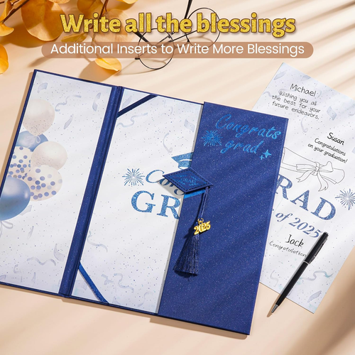 Graduation Gifts-Graduation Guest Book 2025-Guest Book for Graduation Party,Blue - Picture 3 of 12