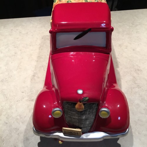 Harry And David Pear Truck Cookie Jar Red Vintage Pickup 14.5” Ceramic - Picture 8 of 14