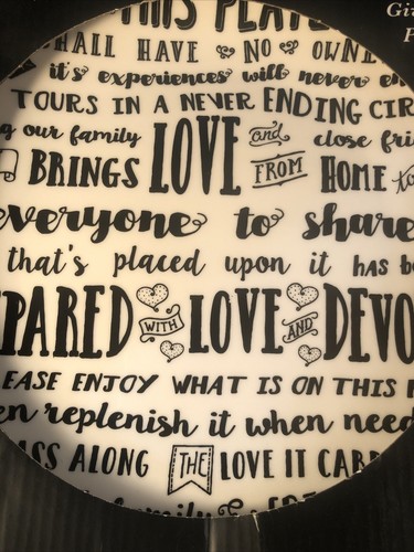 Home Essentials Say It W/ Love Giving Plate 10 1/2" White with Black Lettering - Picture 2 of 8