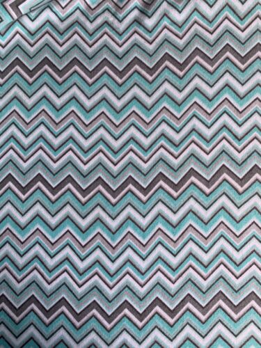 Turquoise & Grey Chevron 52" X 42" Flannel fabric Joann fabrics - Picture 2 of 2