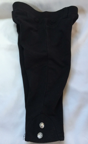 Toddler Girl's 12 Months Black Pants with Cute Rhinestone Bling Buttons - Picture 3 of 12