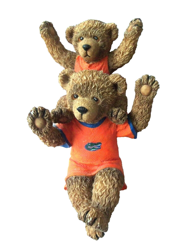 Florida Gators Teddy Bears Cheering Resin Shelf Sitter! 2002! RIDGEWOOD COLLECT