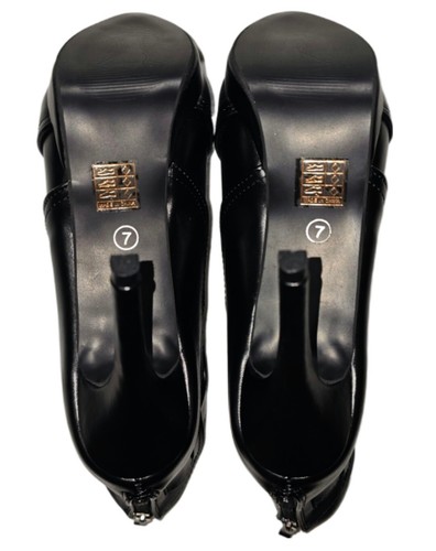 Tinstree Chic Black Cut Out Stiletto Platform Peep Toe Pumps Women's Size 7 US - Picture 9 of 12