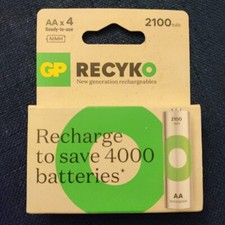 GP Recyko NiMH 2100mAh AA x 4 ECV paper box GP GPRHC212E035