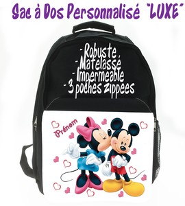 Sac à Dos LUXE MINNIE ET MICKEY personnalisé avec le prénom | eBay