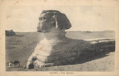 Egypt Cairo - The Sphinx and Cheops pyramid 1900s postcard