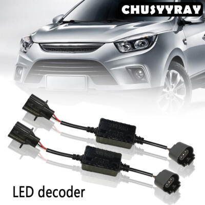 2X Headlight H13 9008 LED Kit Canbus Decoder Anti-Flicker Resistor Relay Adapter