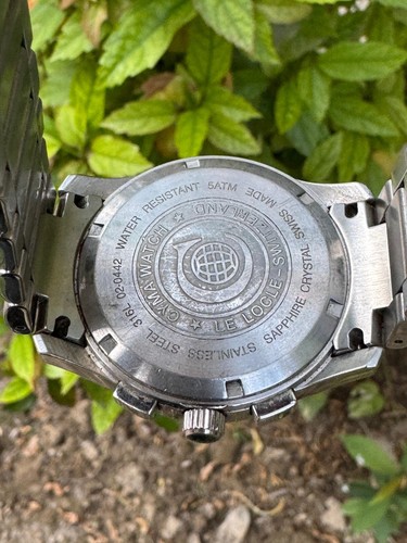 Rare Cyma le locle chronograph Swiss Made Men's Quartz Date dial Arabic Watch - Picture 9 of 9