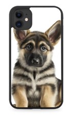 Baby Alsatian Rubber Phone Case Funny Cute German Shepherd Dog Puppy Dogs BF64