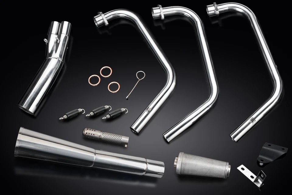 Yamaha XS750 XS850 Special 1978-81 Full Exhaust 3-1 Stainless Megaphone Muffler - Image 3 of 4