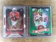 JUSTIN FIELDS 2021 PRIZM DRAFT CRUSADE GREEN + ALL-AMERICAN RC BUCKEYES