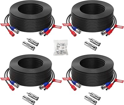 4 X 100Ft Video and Power Cable for Night Owl HD CCTV Security Camera Wire Cord