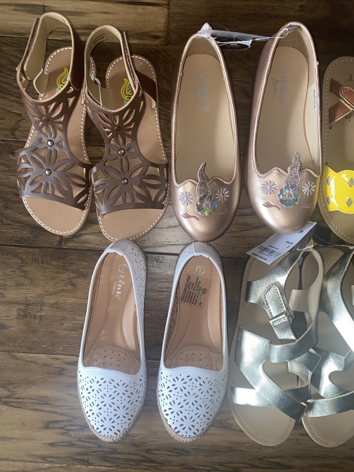 Scarpe bambina nuove con etichette e senza etichette taglia 2 sandali estivi giovanili ballerine Carter’s lotto misto