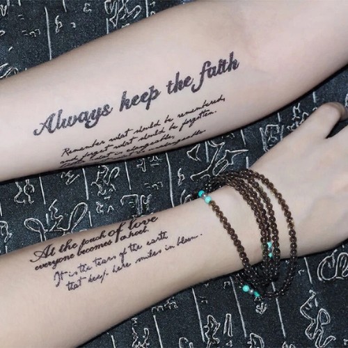 Autocollant De Tatouage Motif Lettre Anglaise Art Corporel Temporaire a